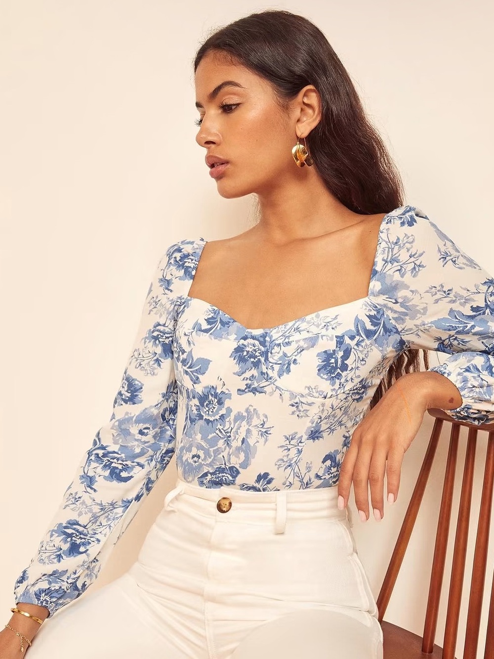 Reformation Reign Top in Olympia Floral Print